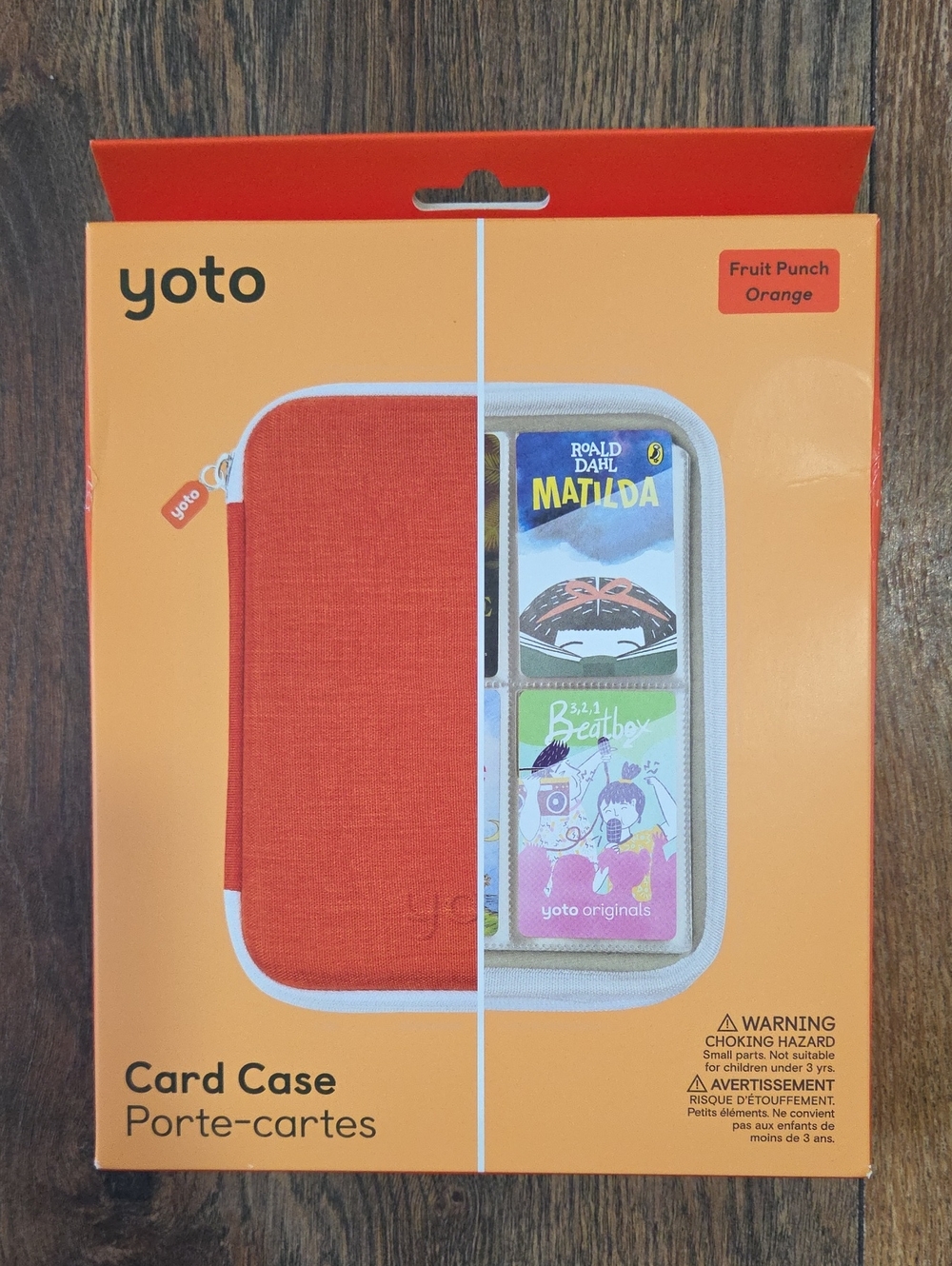 yoto Fruit Punch Orange Card Case – Zippered Organizer